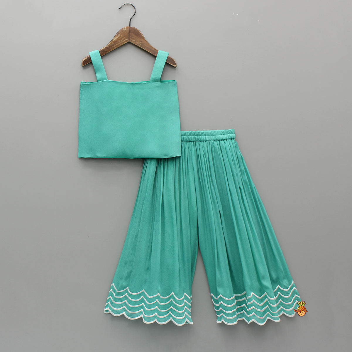 Blue vest Style Top With Matching Palazzo