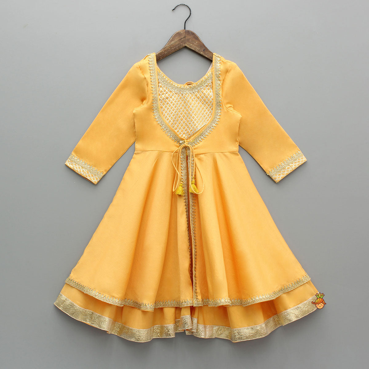 Orange Jacket Style Kurti
