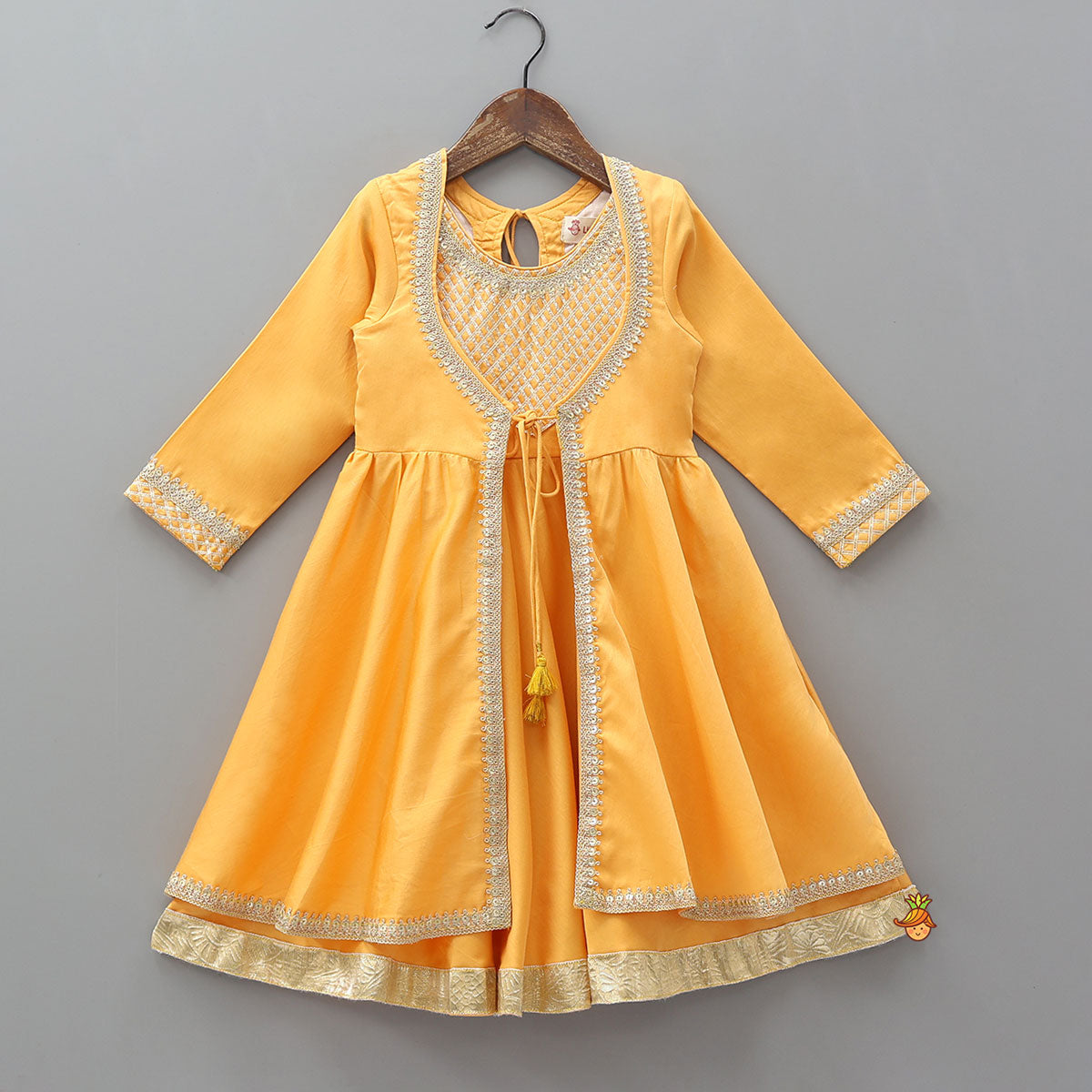 Orange Jacket Style Kurti