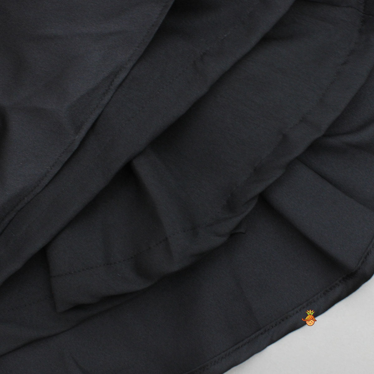 Black One Shoulder Top With Drape Style Skirt