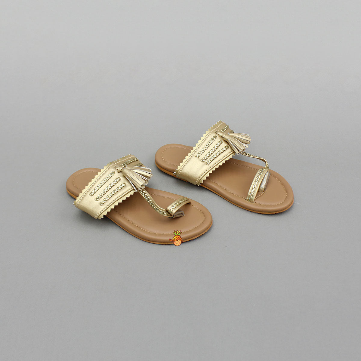 Ethnic Braid Detailed Kolhapuri Flats
