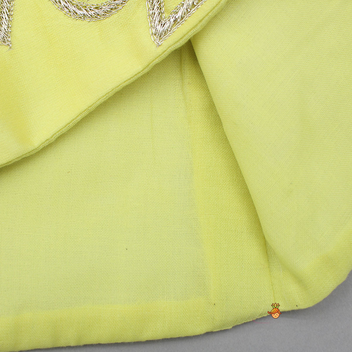 Yellow Kurta With Embroidered Jacket And White Pyjama