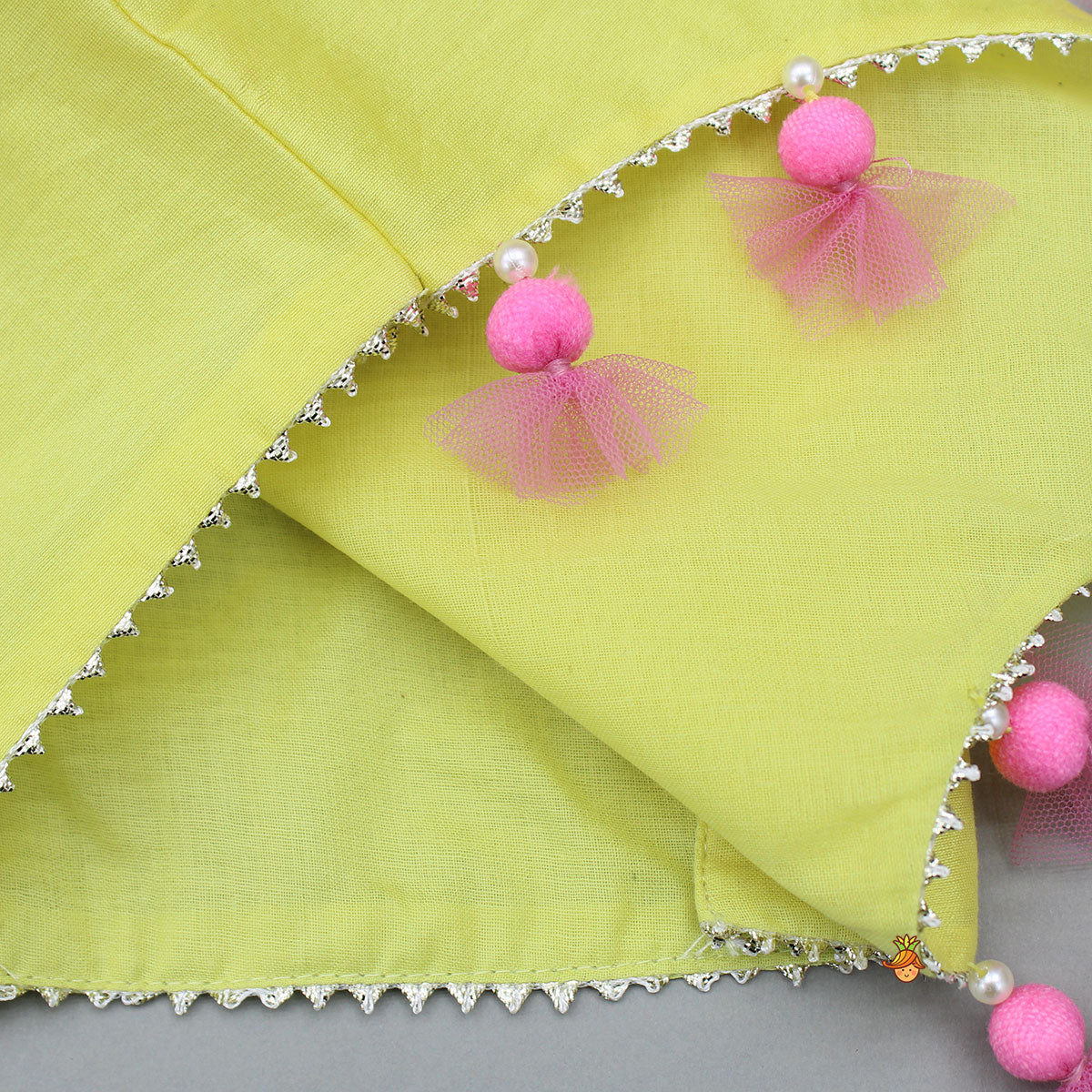 Sleeveless Embroidered Stylish Hem Top With Palazzo