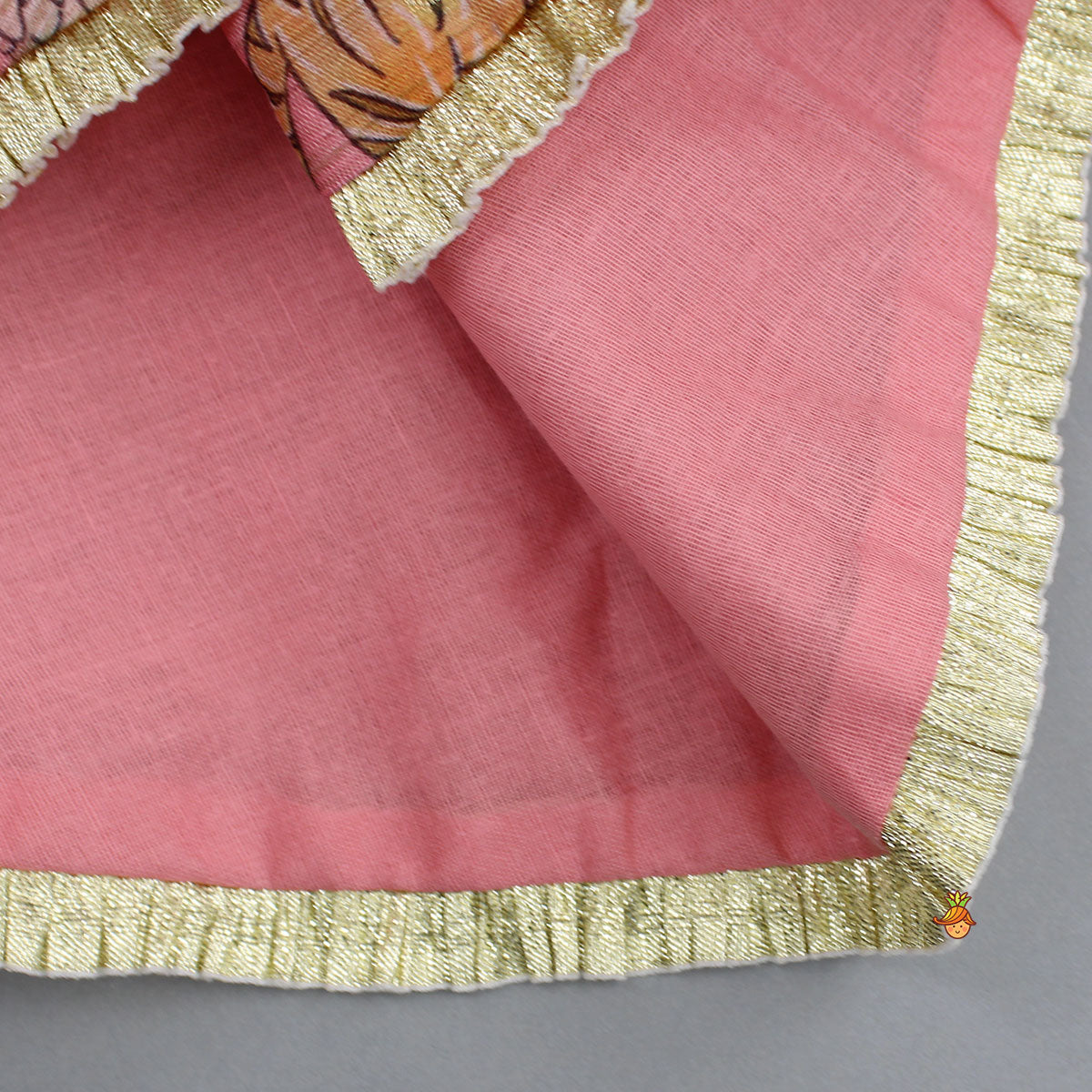 Pink Printed Jacket Style Peplum Top And Flared Palazzo