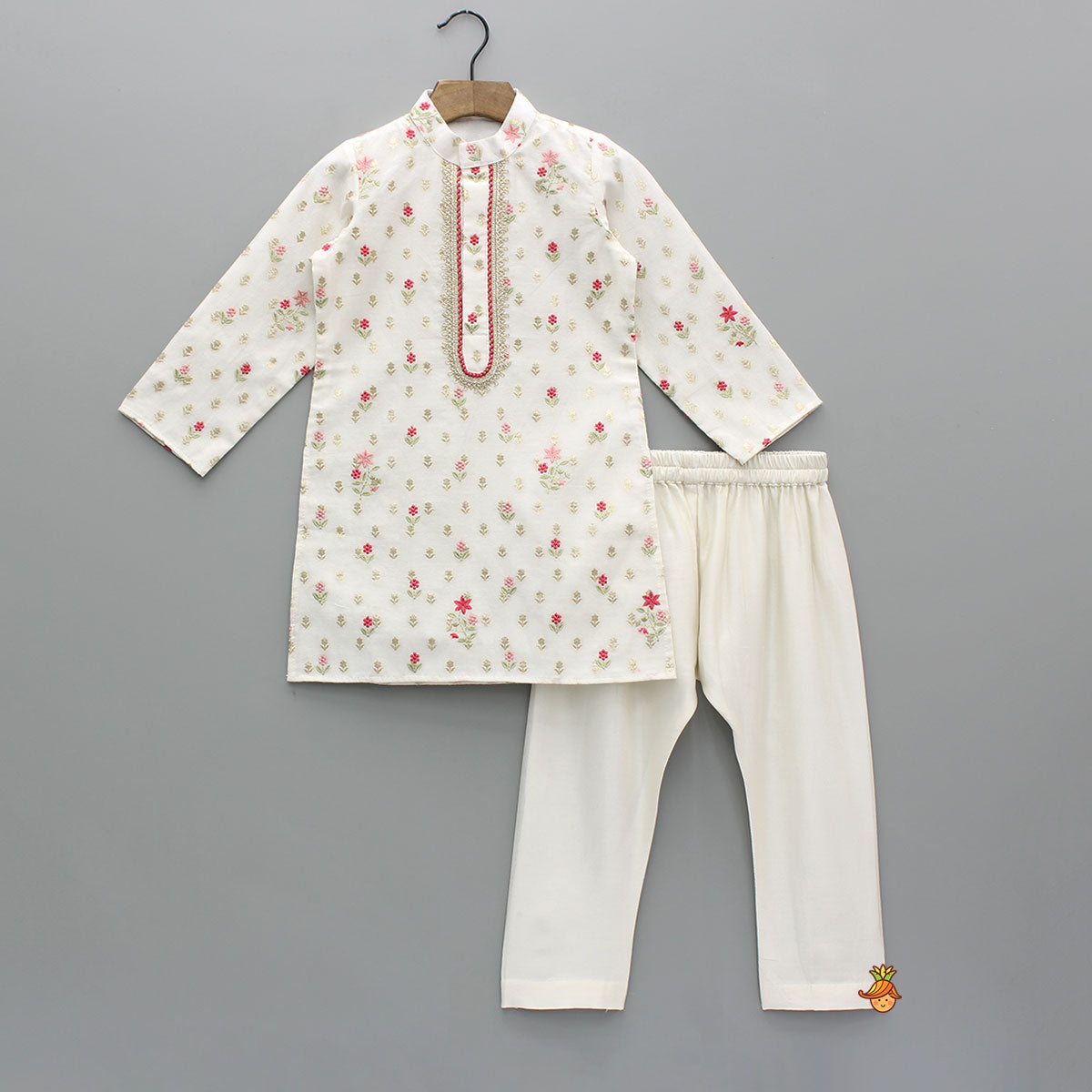 Floral Embroidered Kurta With Pyjama