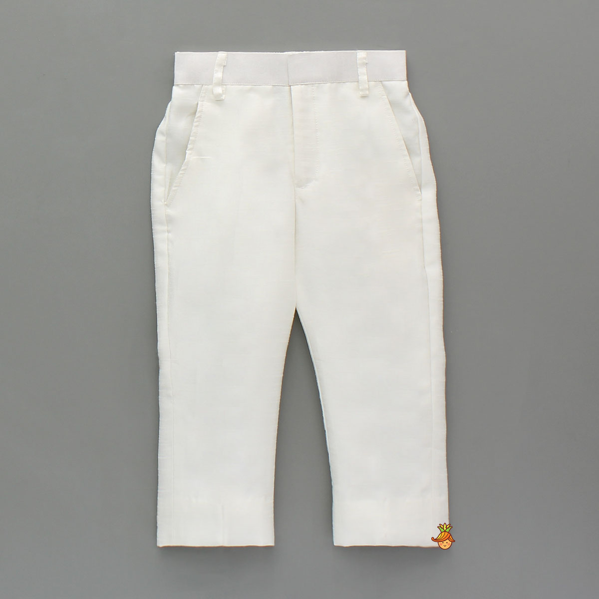 Off White Kurta With Embroidered Jacket With Pant