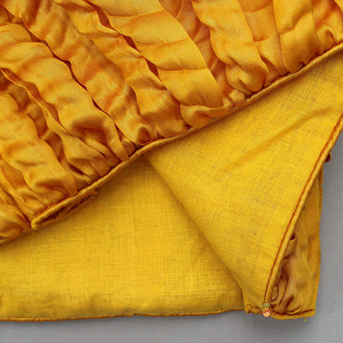 Beautiful Yellow Shimmery Halter Neck Top With Lehenga