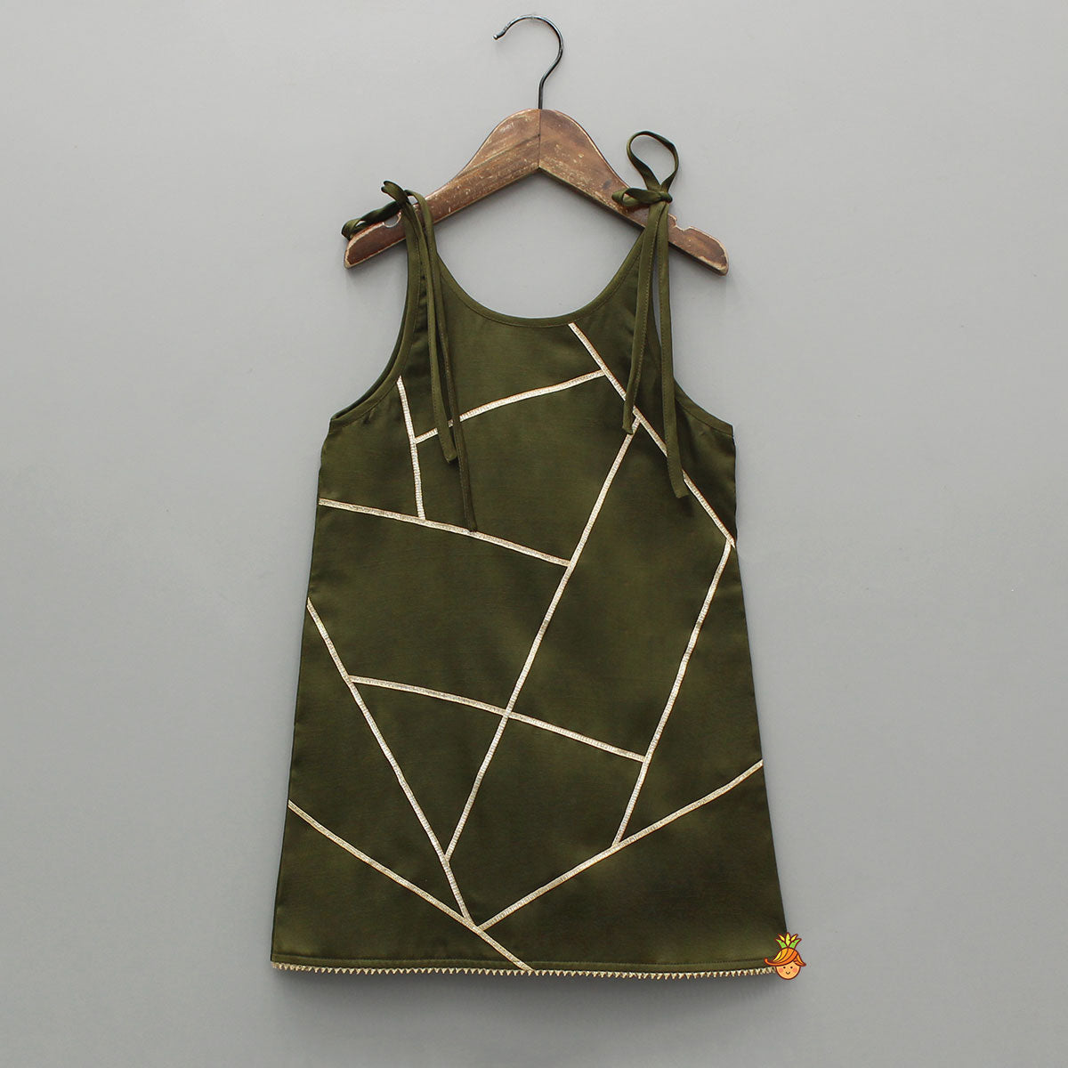 Green Strappy Kurti With Pant And Dupatta