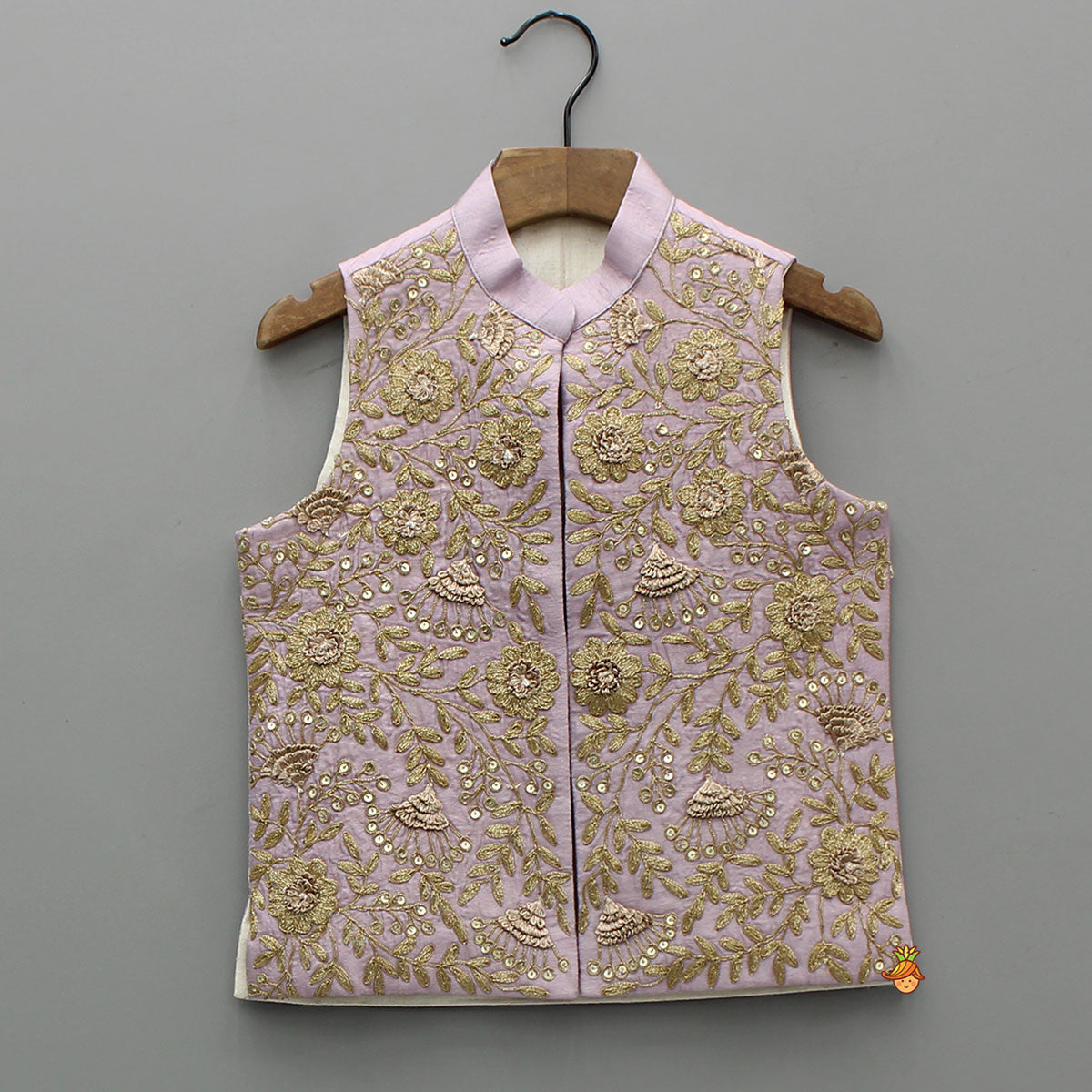 Stunning Ethnic Kurta With Floral Embroidered Jacket And Pyjama