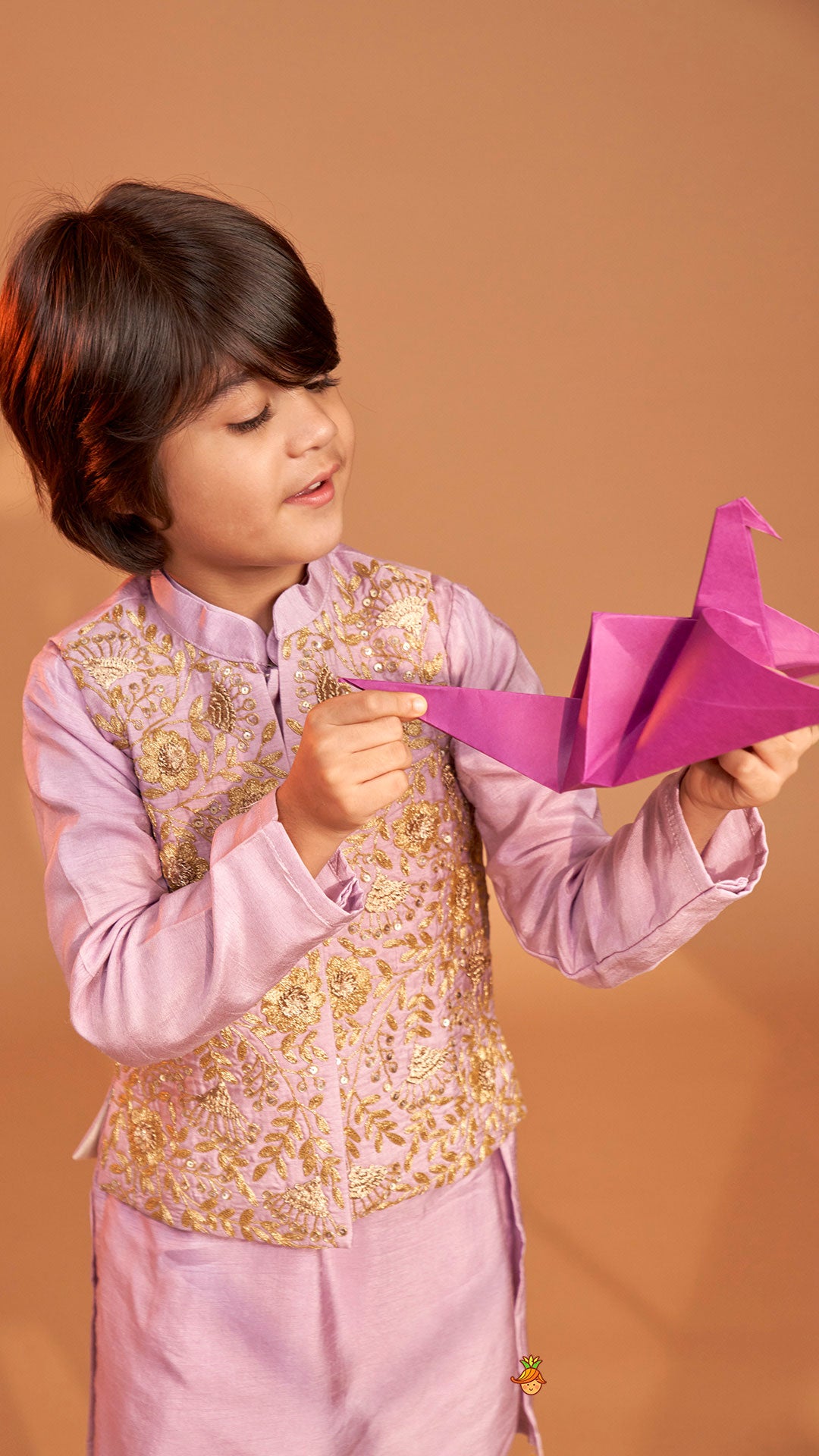Stunning Ethnic Kurta With Floral Embroidered Jacket And Pyjama