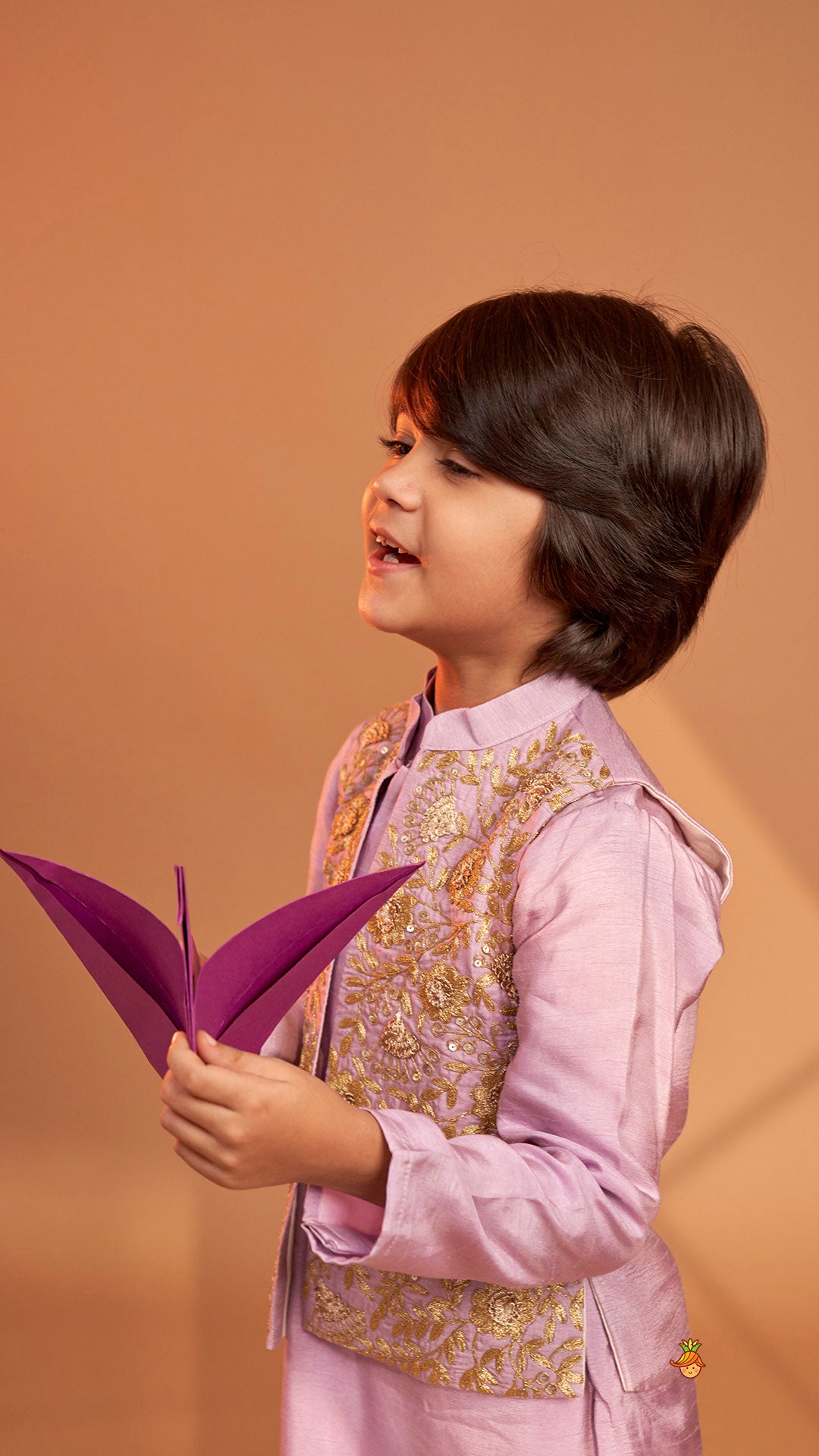 Stunning Ethnic Kurta With Floral Embroidered Jacket And Pyjama