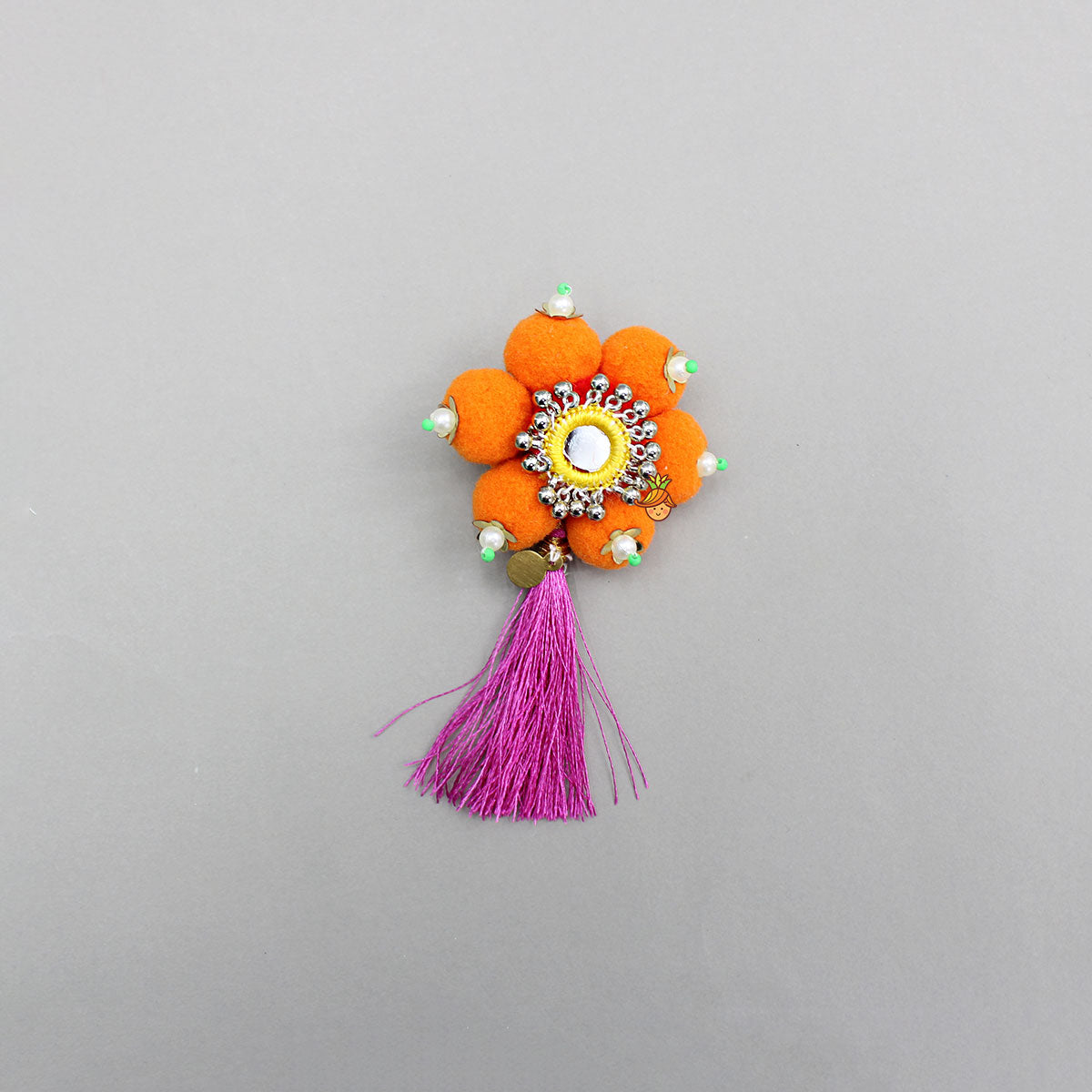 Pom Poms Adorned Ethnic Embellished Hair Clip