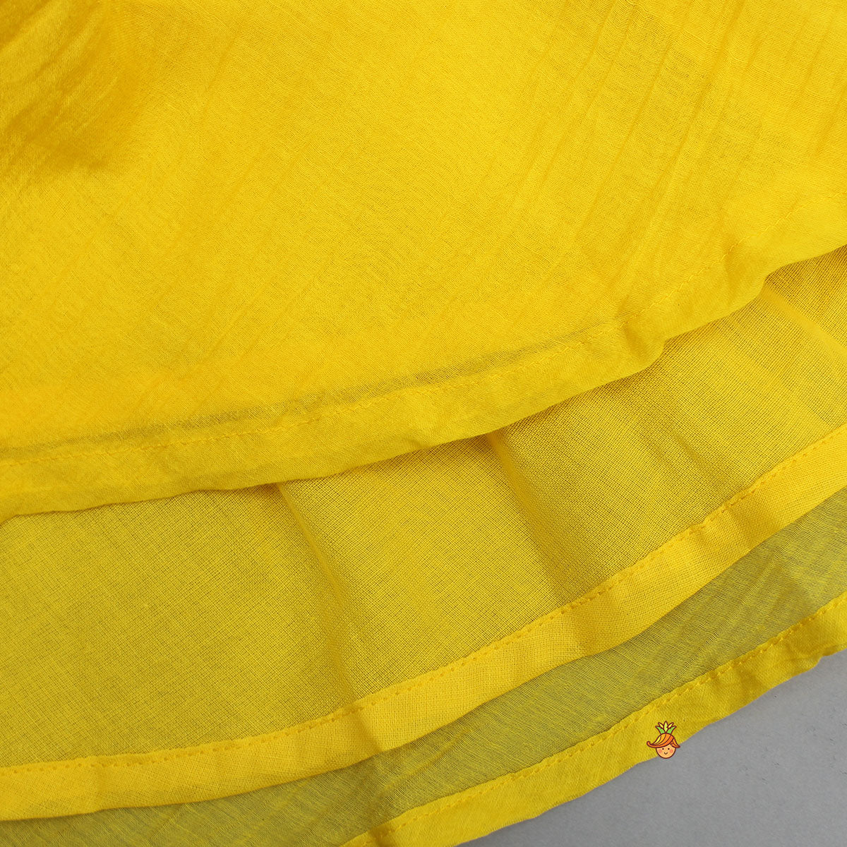 Yellow Flared Tie Up Top With Printed Palazzo
