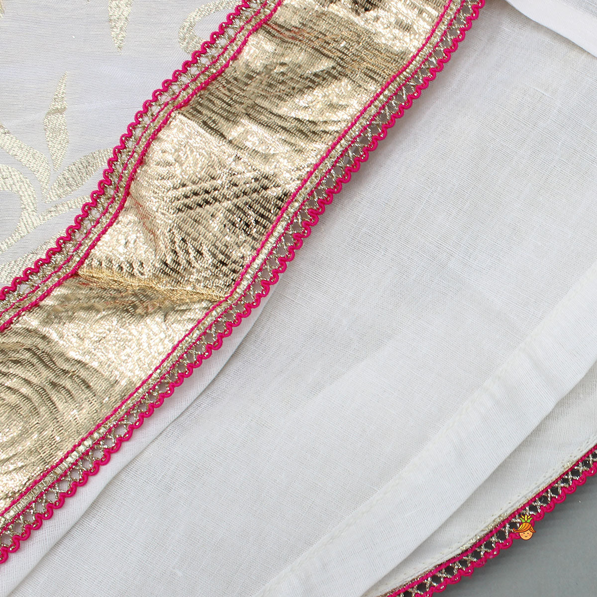 Stylish Pink Halter Neck Top With Brocade Lehenga
