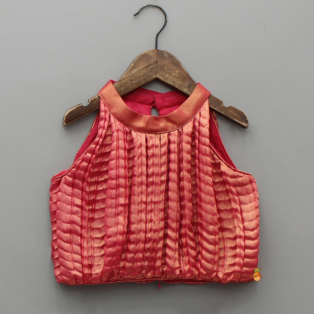 Exquisite Shimmery Halter Neck Top With Lehenga