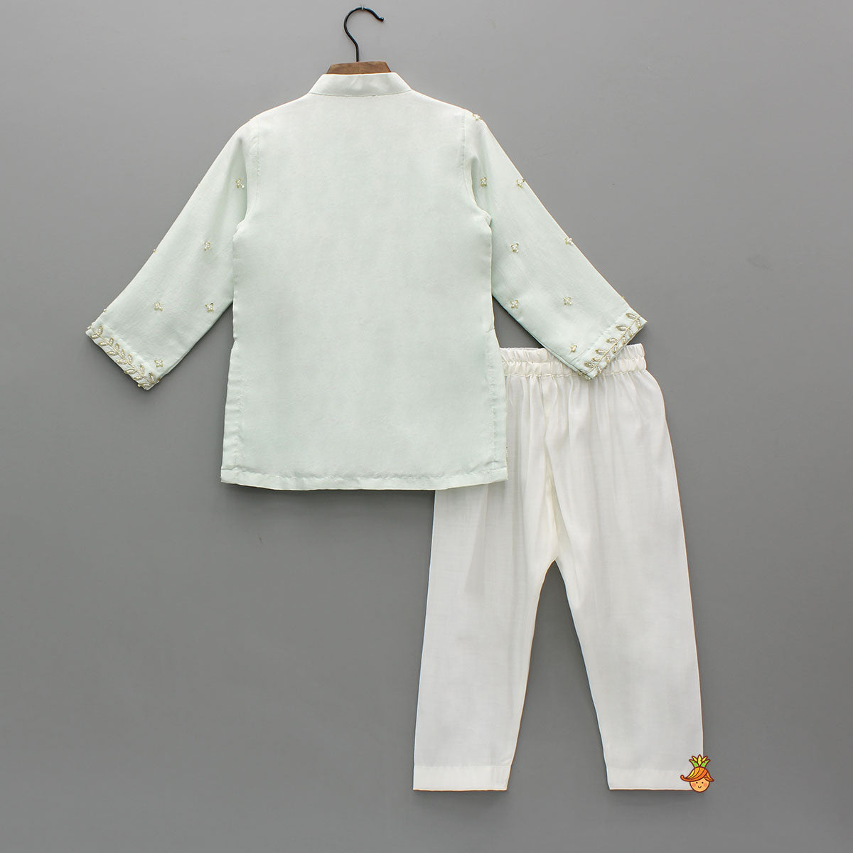 Ethnic Embroidered Blue Embellished Kurta With Pyjama