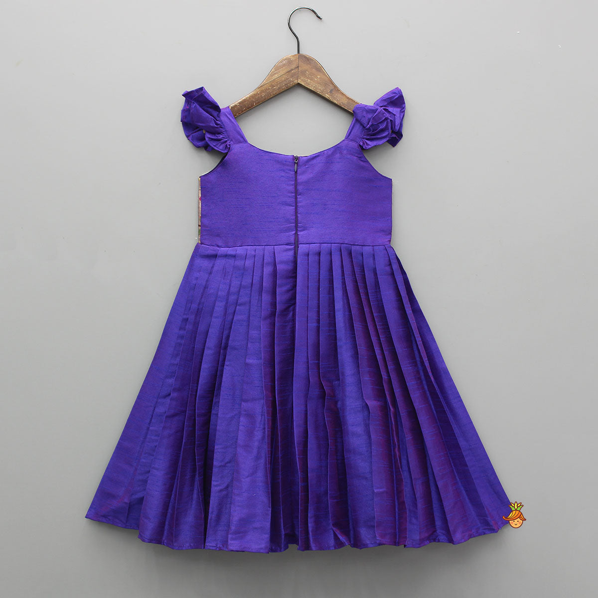 Purple Strappy Dress With Pleated Detailing