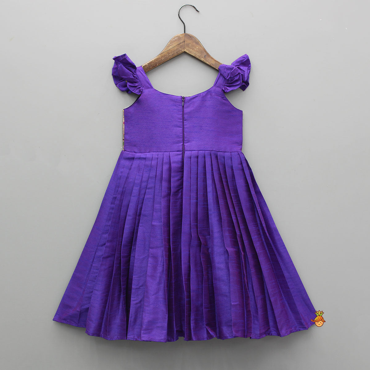 Purple Strappy Dress With Pleated Detailing