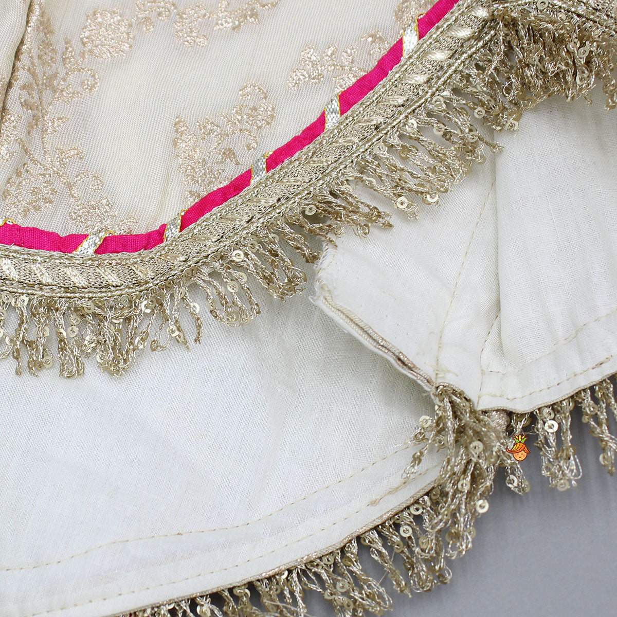 Lace Adorned Floral Sleeveless Top With Sequin Detailed Lehenga