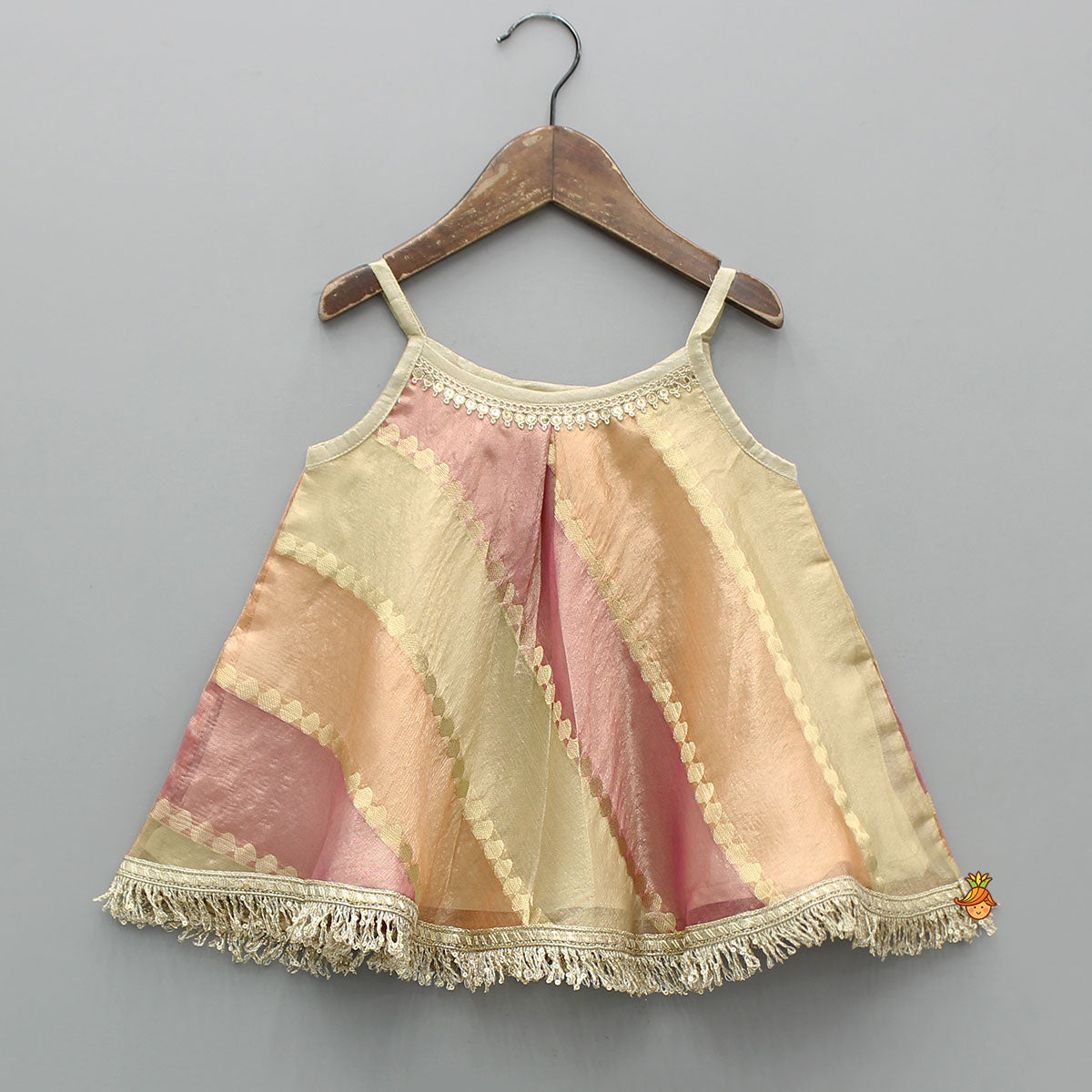 Shimmery Strappy Flowy Top With Matching Shimmery Palazzo