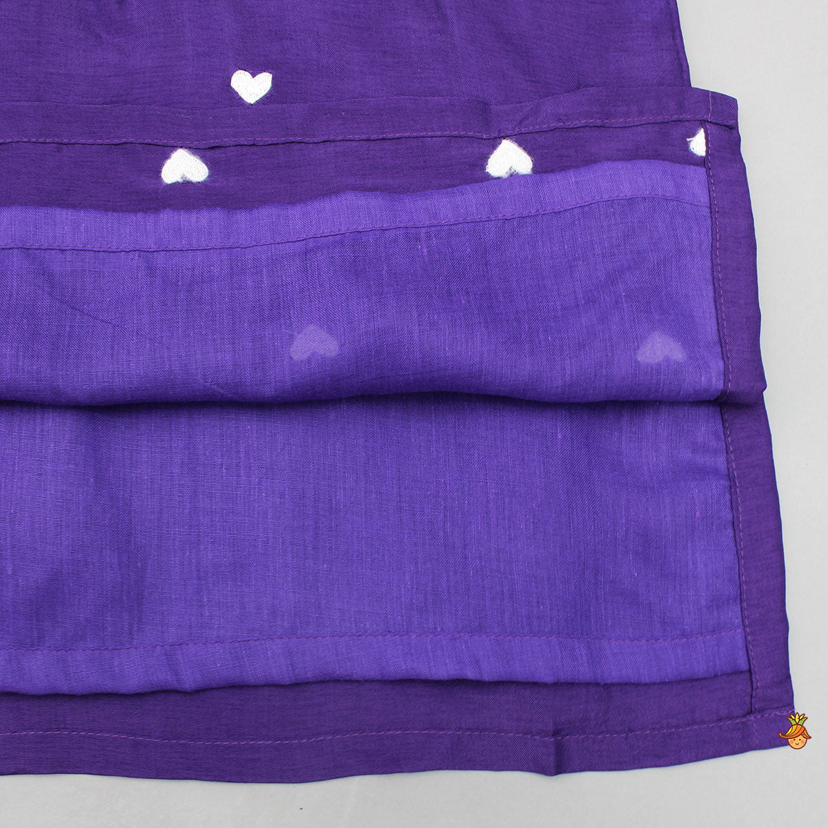 Purple Thread Embroidered Kurta With Off White Pyjama