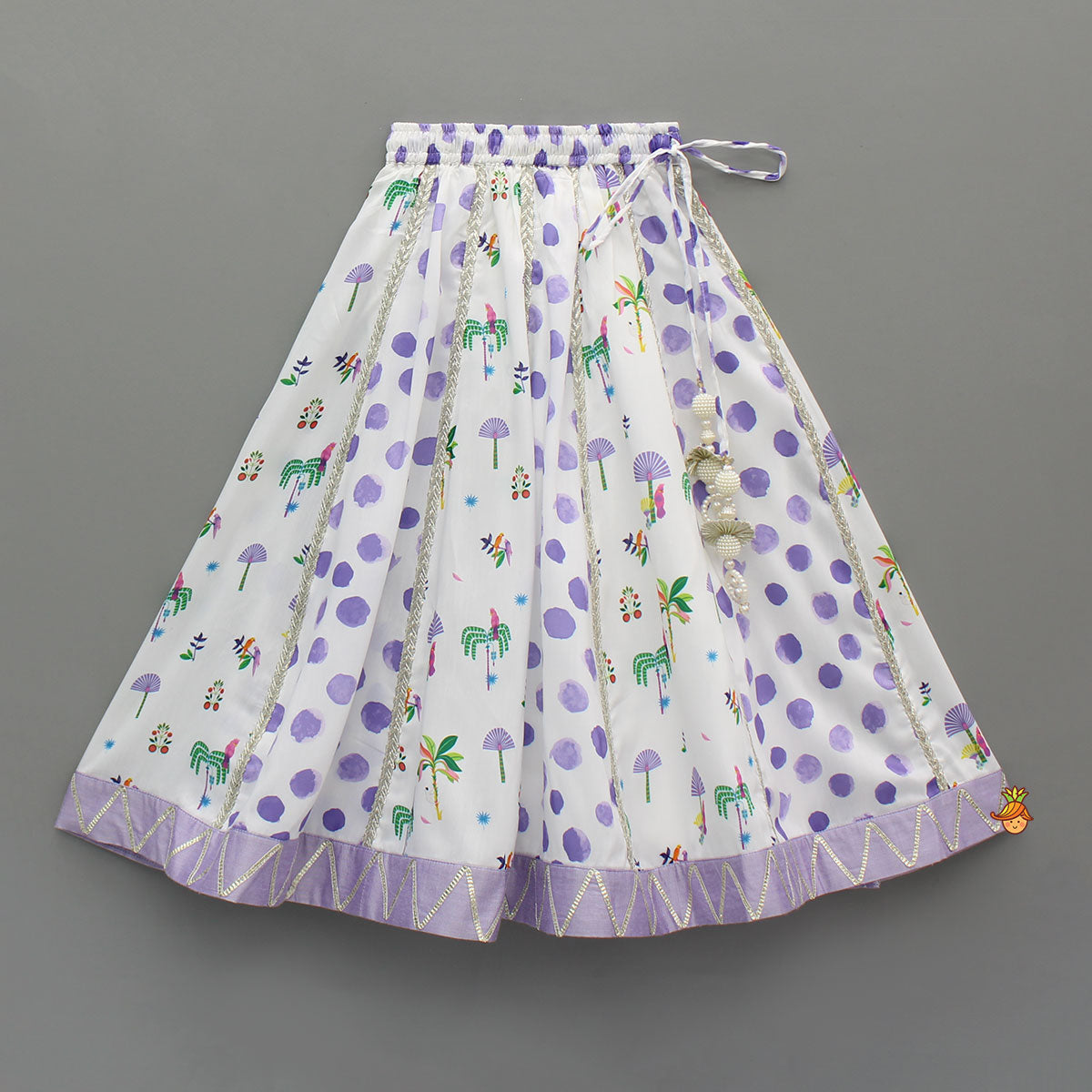 Watery Polka Dots Top With Matching Lehenga And Dupatta