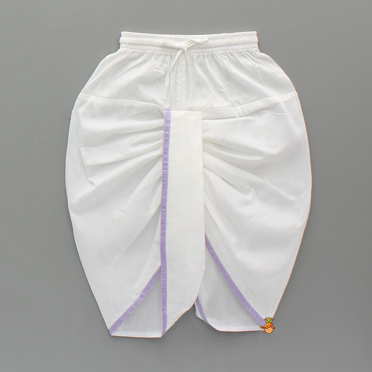 Thread Detailed Polka Dot Kurta With Dhoti