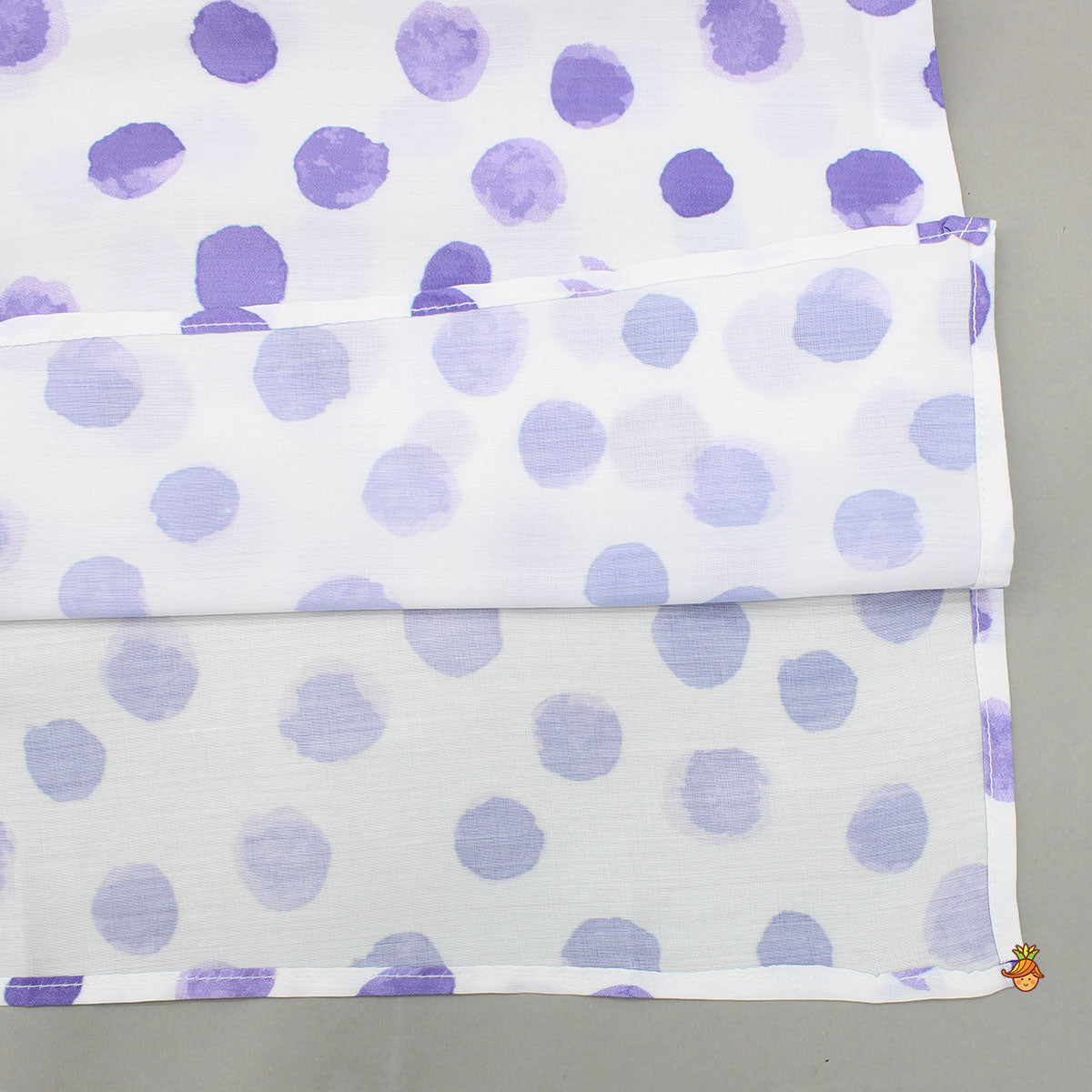 Thread Detailed Polka Dot Kurta With Dhoti
