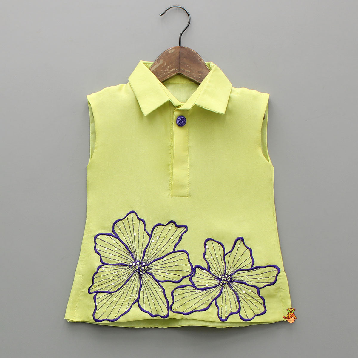 Floral Embroidered Shirt Style Top With Matching Lehenga