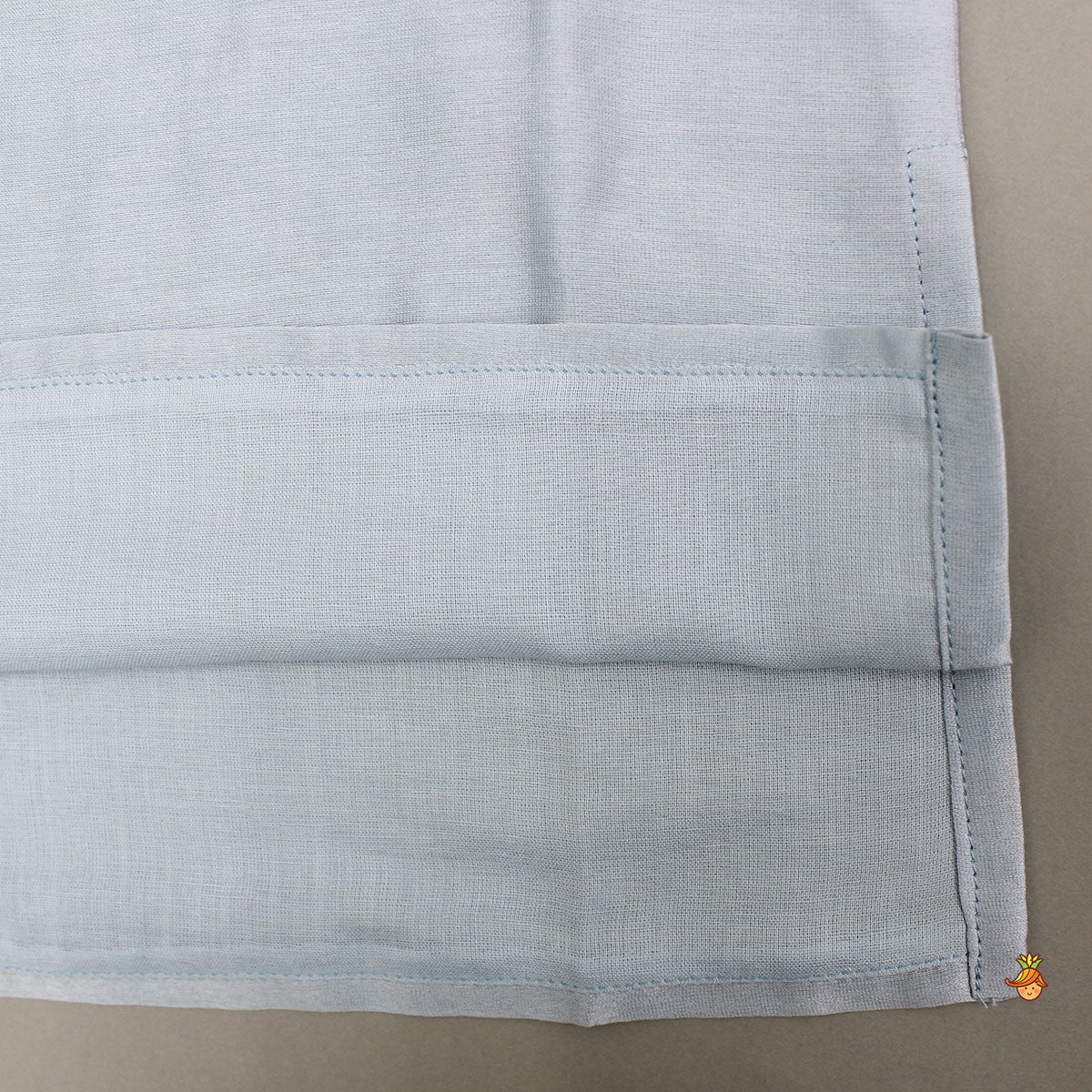 Front Knot-Detail Blue Kurta And Dhoti