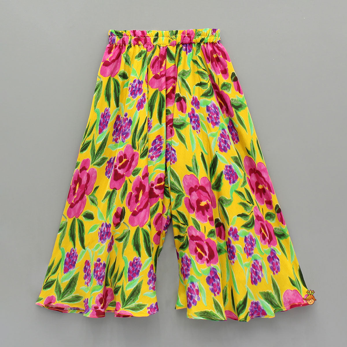 Beautiful Pink Embroidered Crop Top With Printed Palazzo