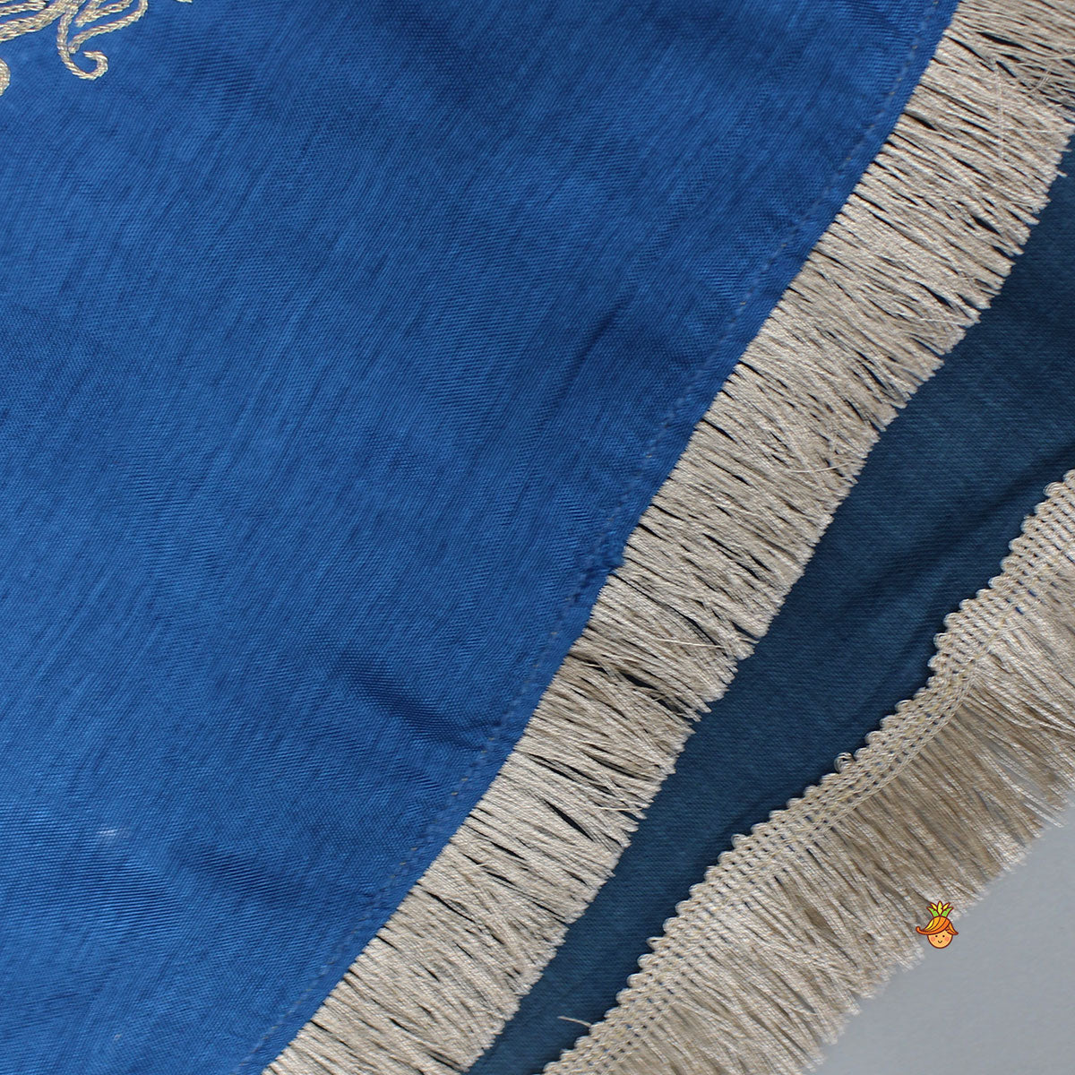 Blue Pleat Detailed Zari Embroidered Kurti With Sharara And Dupatta