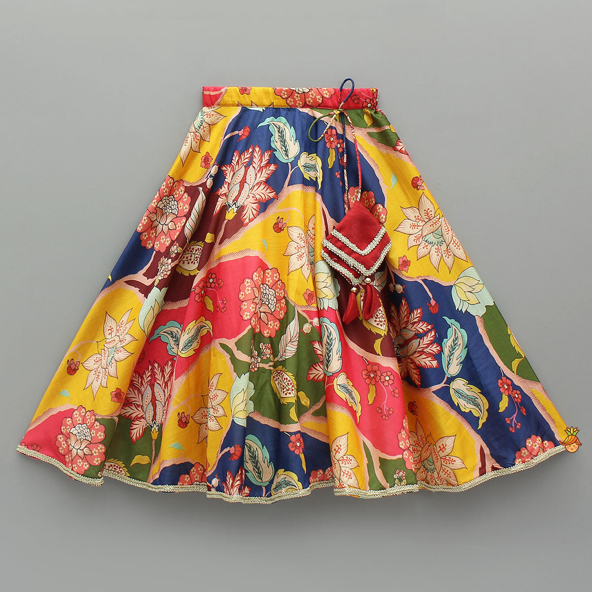 Charming Printed One Shoulder Top With Lehenga