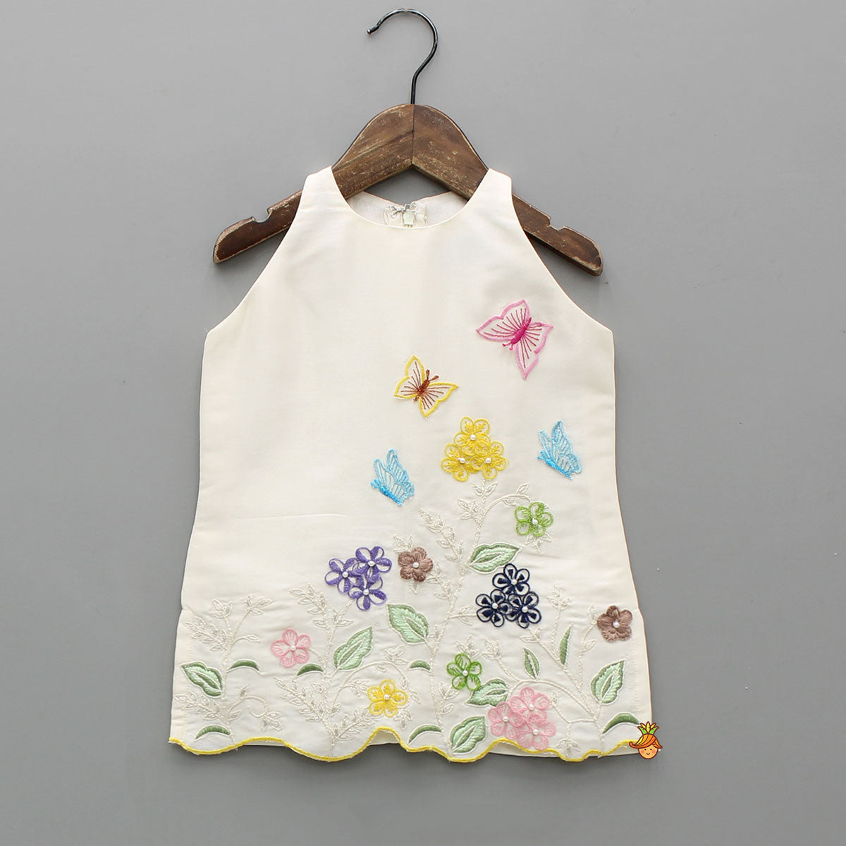 Beautiful Garden Themed Embroidered Kurti With Palazzo