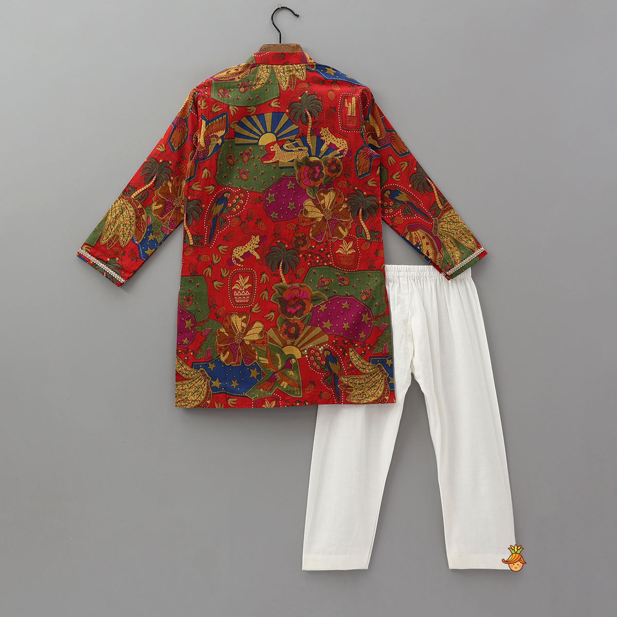 Vibrant Multicolour Printed Kurta With Pyjama