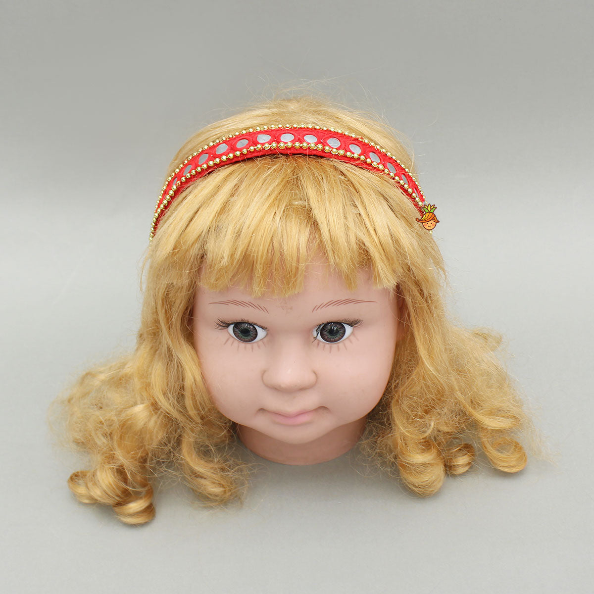 Faux Mirror Work Red Hair Band