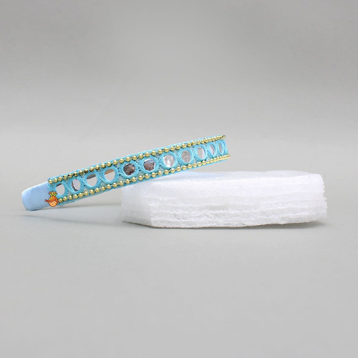 Faux Mirror Work Blue Hair Band