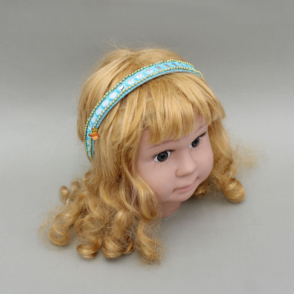 Faux Mirror Work Blue Hair Band