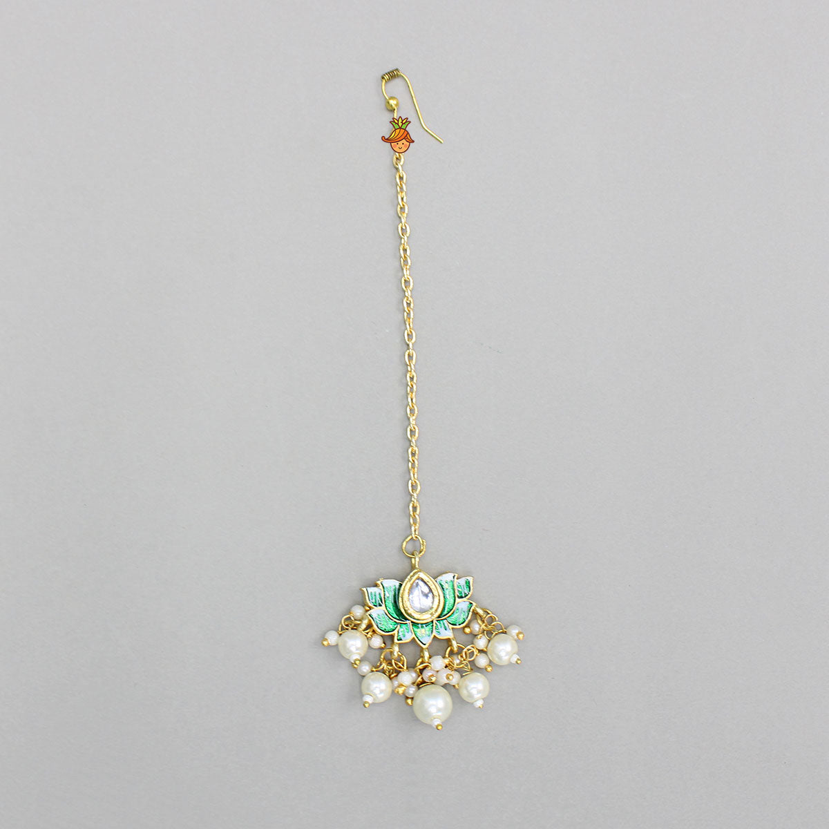 Ethnic Embellished Green Floral Maang Tikka