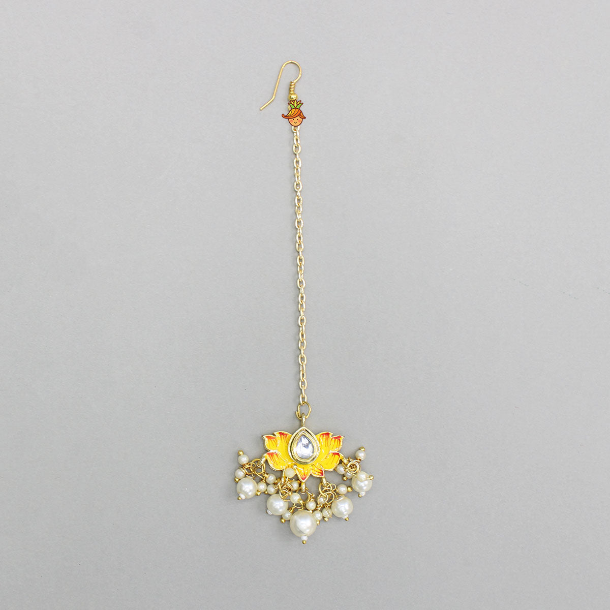 Ethnic Embellished Yellow Floral Maang Tikka