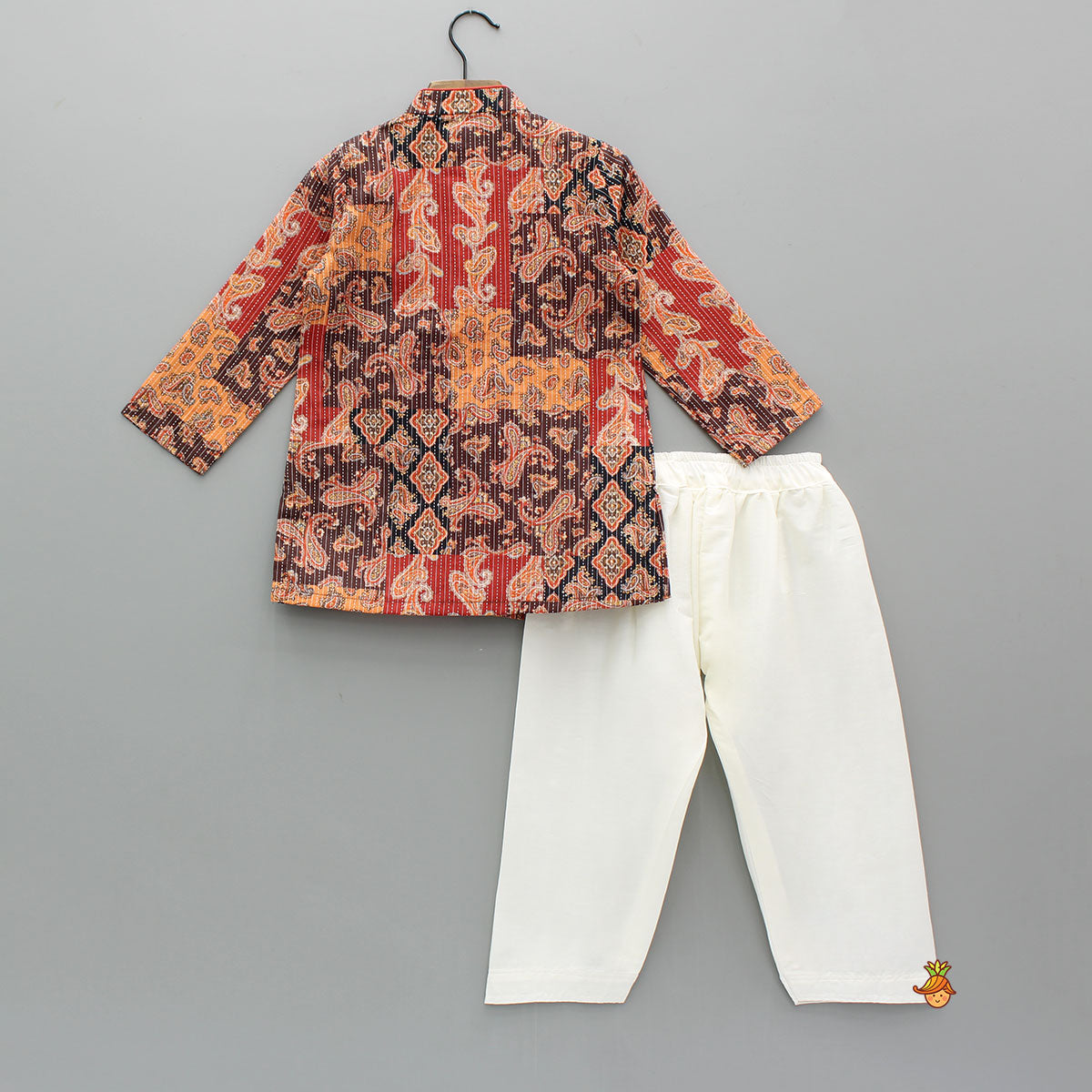 Multicolour Printed Asymmetrical Kurta With Pyjama