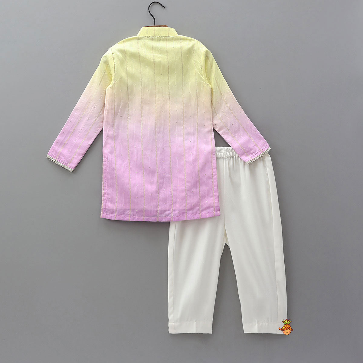 Ombre Lace Work Decorative Kurta With Pyjama