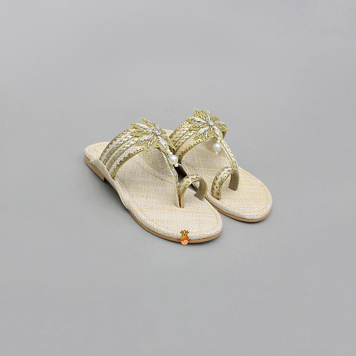 Floral Detailed Embellished Kolhapuri Flats