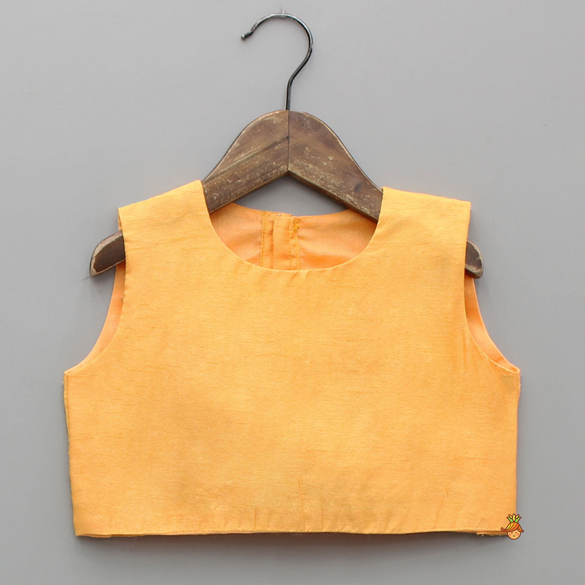 Sleeveless Orange Top With Tie Up Embroidered Jacket And Palazzo