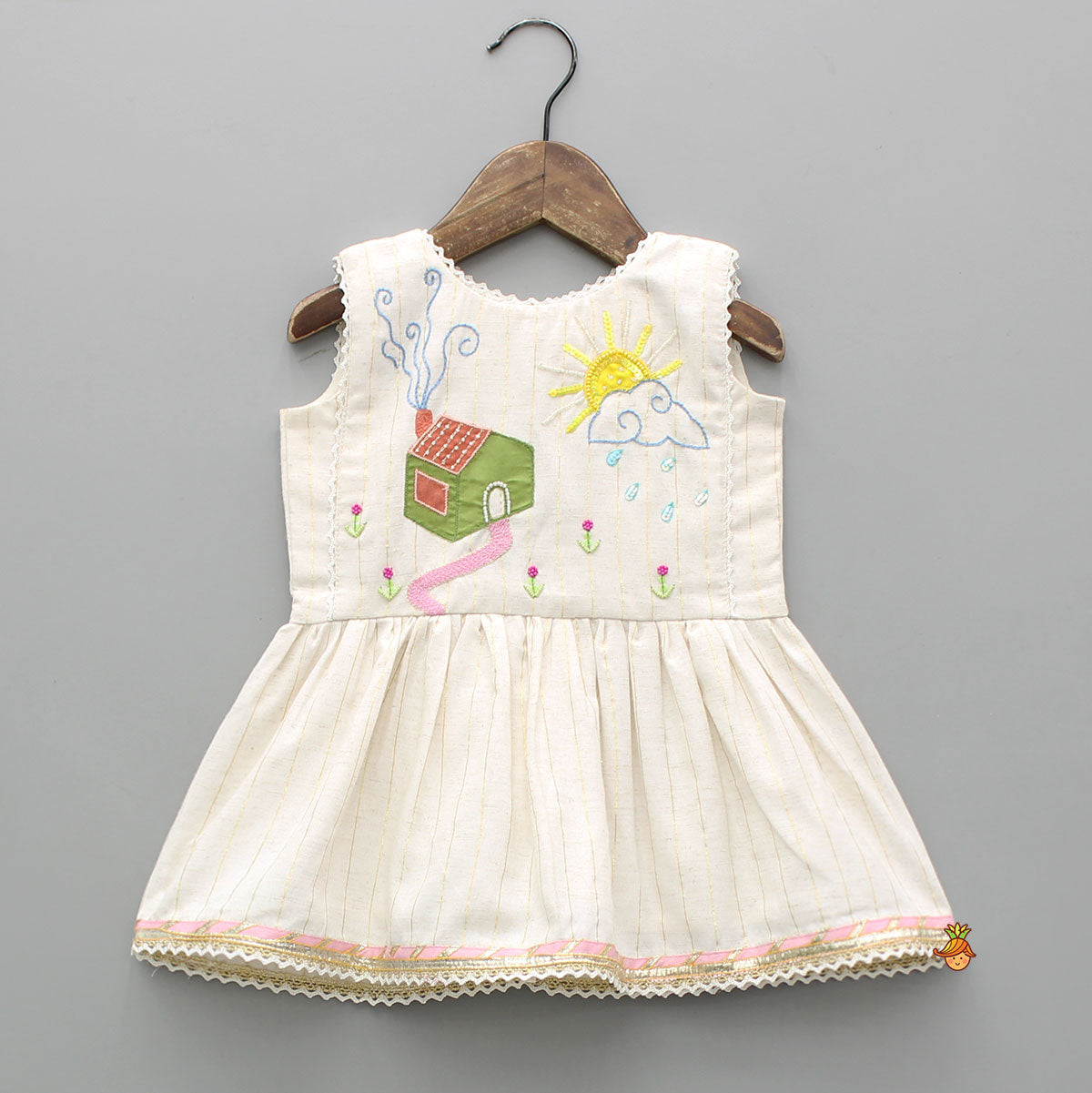 Multicolour Embroidered Peplum Kurti With Floral Printed Culotte