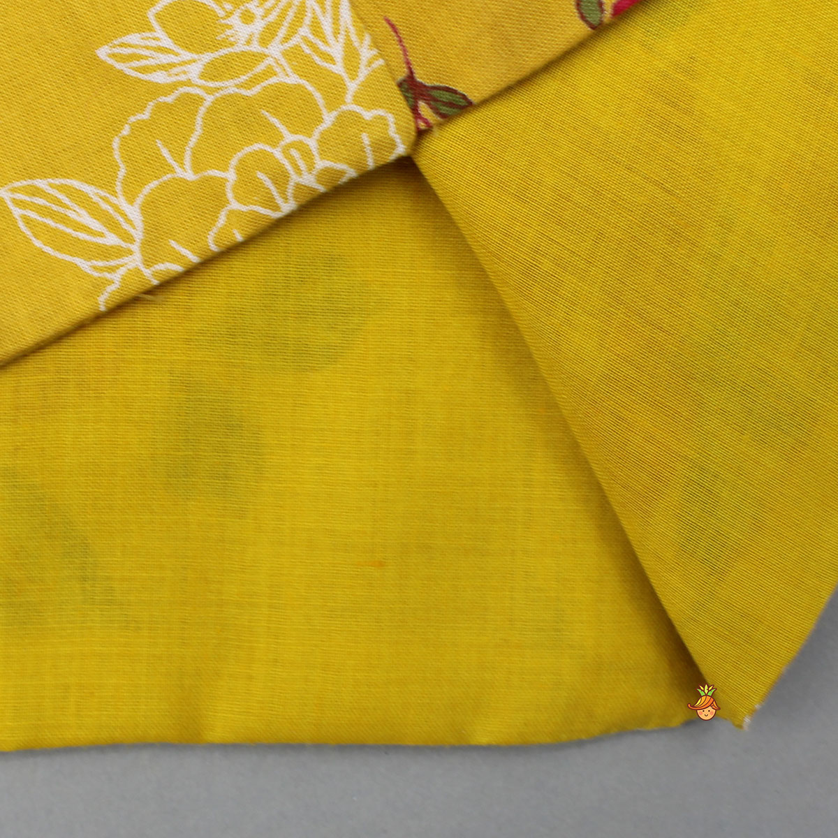Yellow Floral Printed Kurta With Matching Front Open Jacket And Pyjama