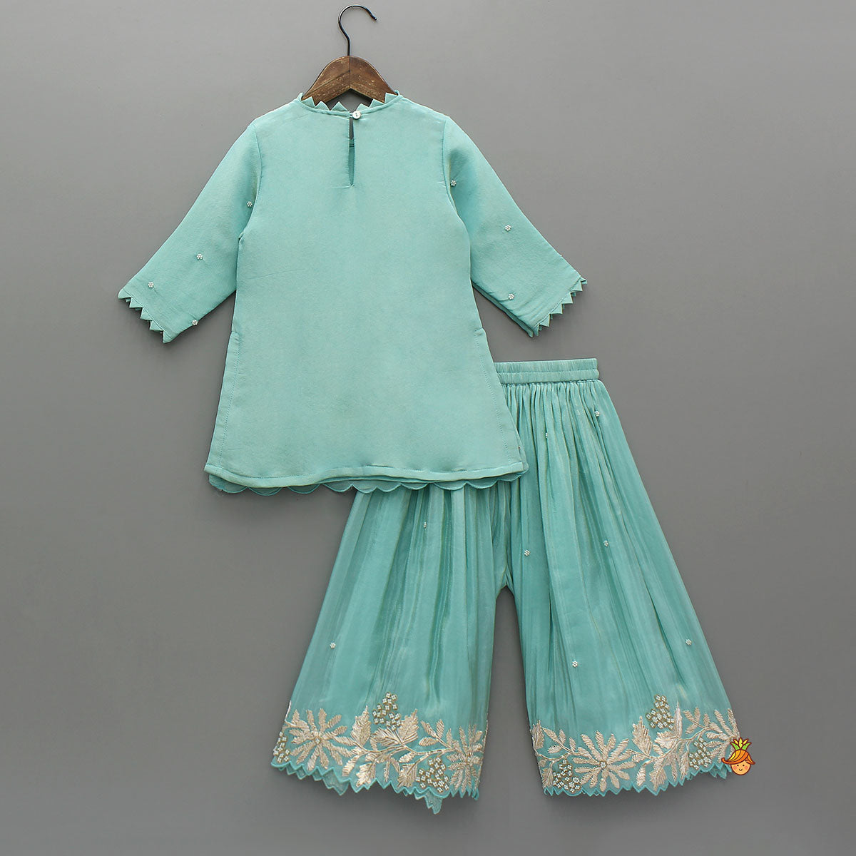 Gota Work Shimmery Kurti And Palazzo