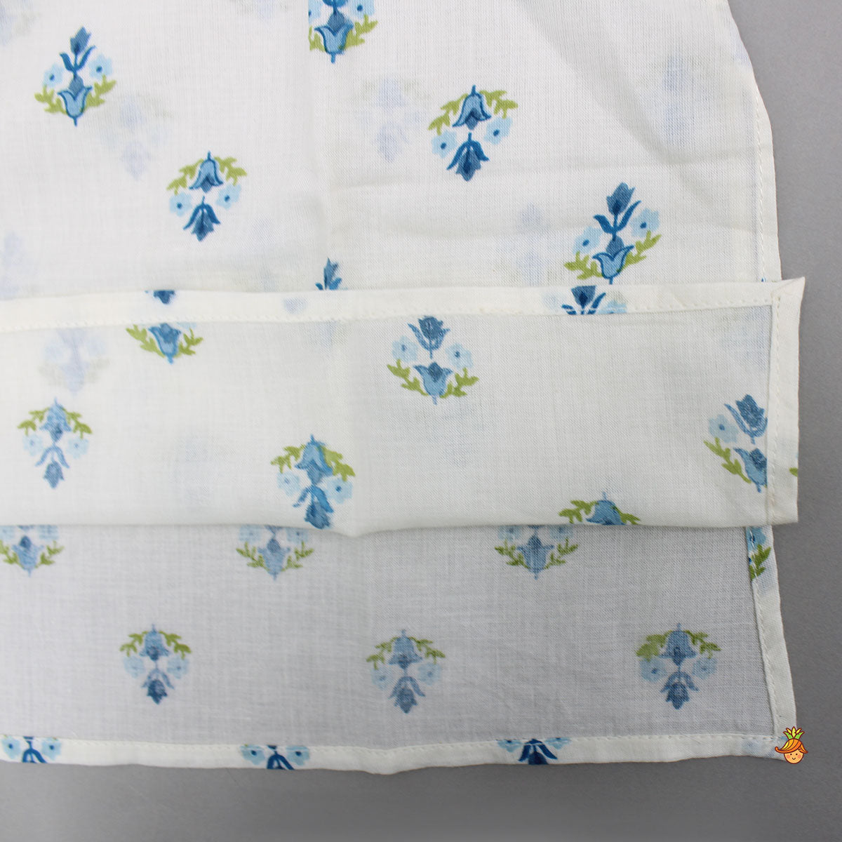 Printed Kurta With Thread Floral Embroidered Jacket And Churidar