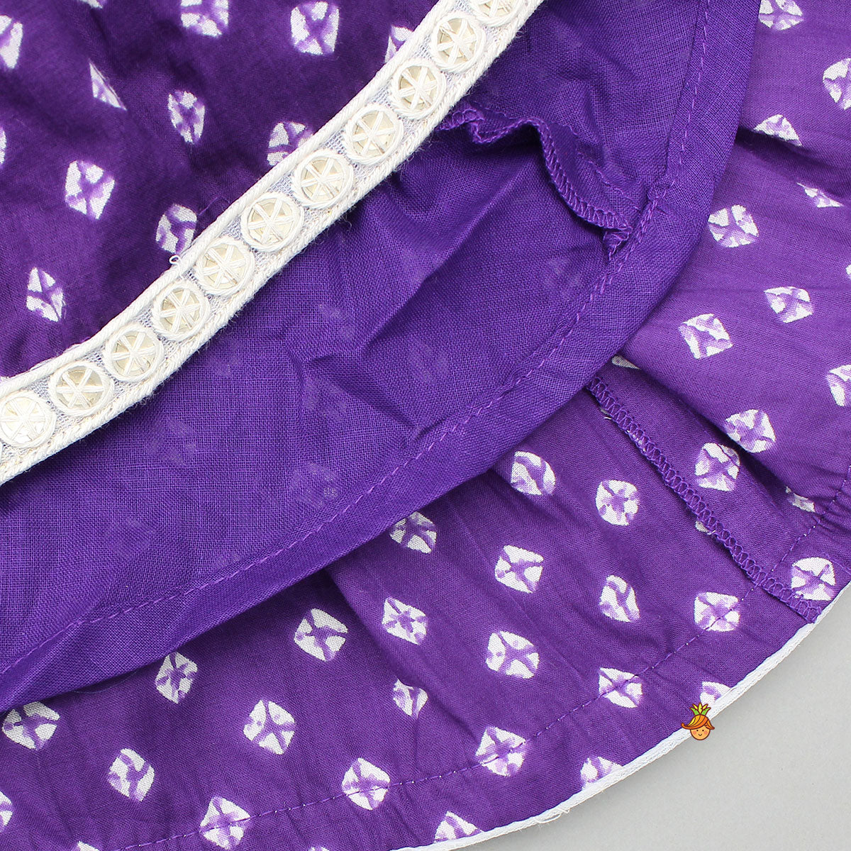 Bandhani Printed Ethnic Kurti With Leheriya Sharara And Matching Dupatta