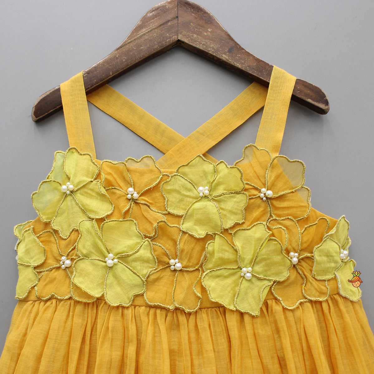 Strappy Dress With Fabric Flower Enhancements